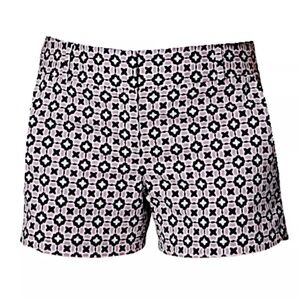 LOFT Riviera Purple Black White Geometric Style Cotton Classic Chino Shorts Sz 6